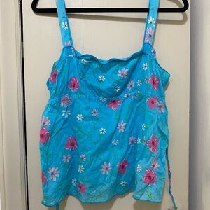 Jordache Vintage Y2K Blue Floral Camisole